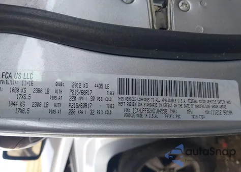 2017 Jeep Patriot Latitude Fwd из США, поврежденный, VIN 1C4NJPFB2HD184558